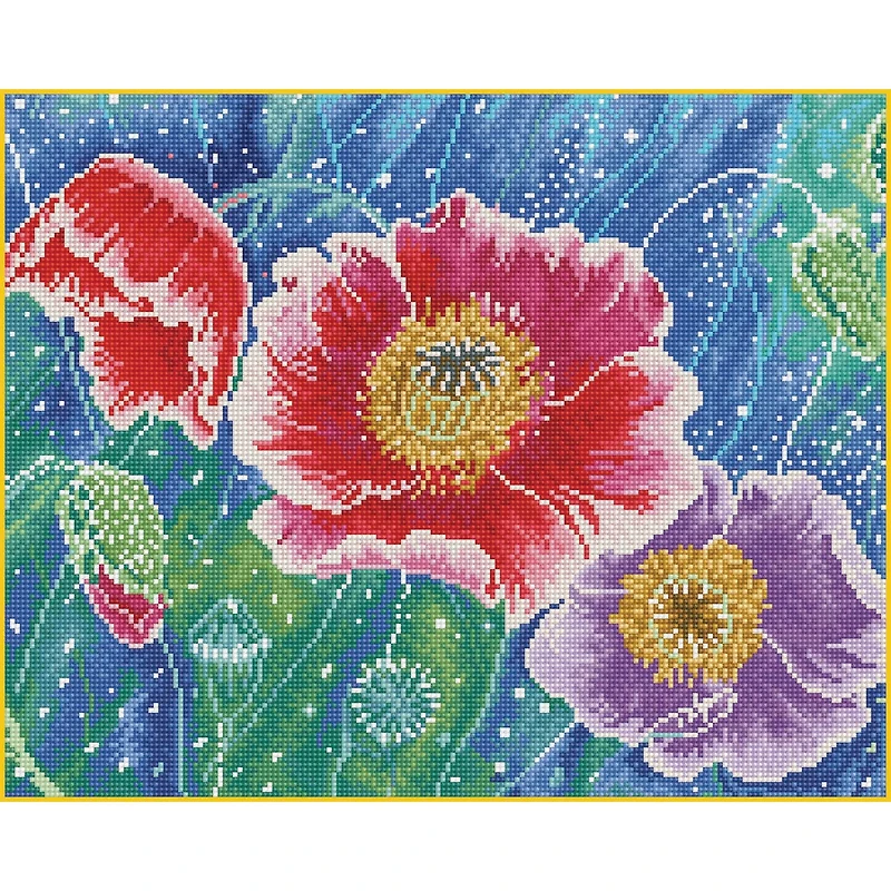 Diamond Art Premium Batik Poppies Kit