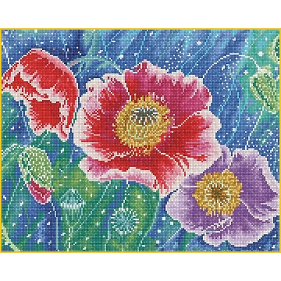 Diamond Art Premium Batik Poppies Kit