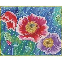 Diamond Art Premium Batik Poppies Kit