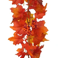 6ft. Orange, Red & Yellow Maple Leaf & Berries Chain Garland by Ashland®