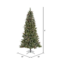 6ft. Pre-Lit Snow Tipped Pine & Berry Artificial Christmas Tree, Clear Dura-Lit® Lights