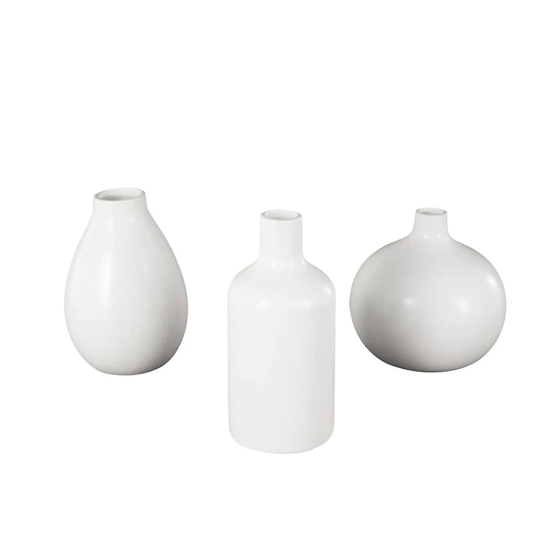 White Ceramic Minimal Ceramic Vase Set