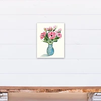 Blue Vase Florals 11" x 14" Canvas Wall Art