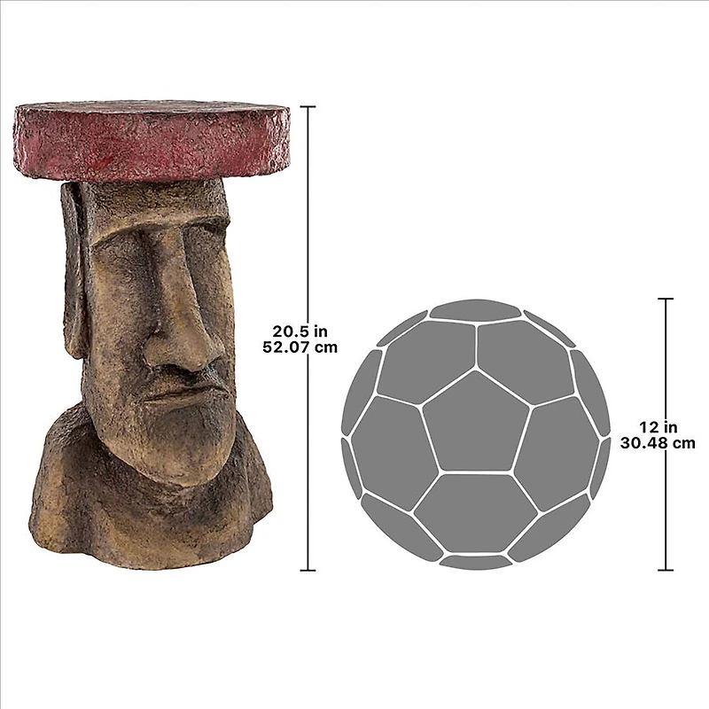 Design Toscano 20.5" Easter Island Polynesian Moai Sculptural Side Table