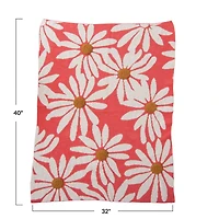 Hello Honey® Coral Flower Prints Cotton Knit Baby Blanket