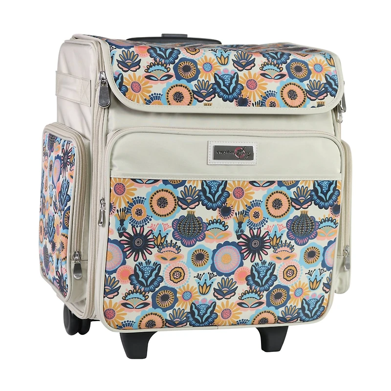 Everything Mary Floral Rolling Scrapbook Storage Tote