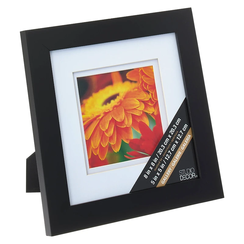 8 Pack: Black 5" x 5" Gallery Frame with Double Mat by Studio Décor®