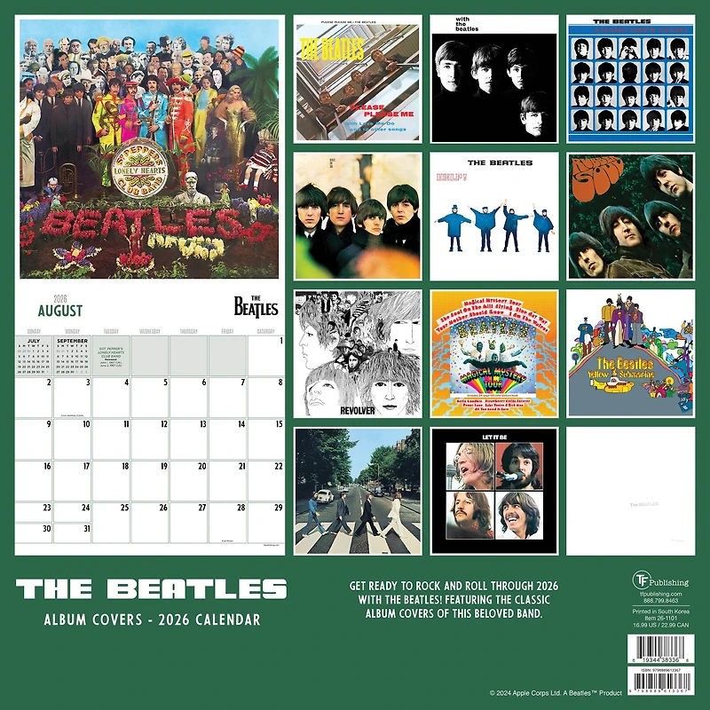 2026 The Beatles: Albums & Artwork Wall Calendar