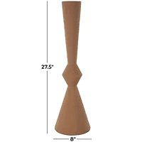 27.5" Brown Metal Art Deco Fluted Decorative Vase