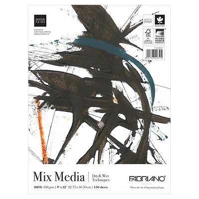 Fabriano® Studio Mixed Media Fat Pad, 9" x 12"
