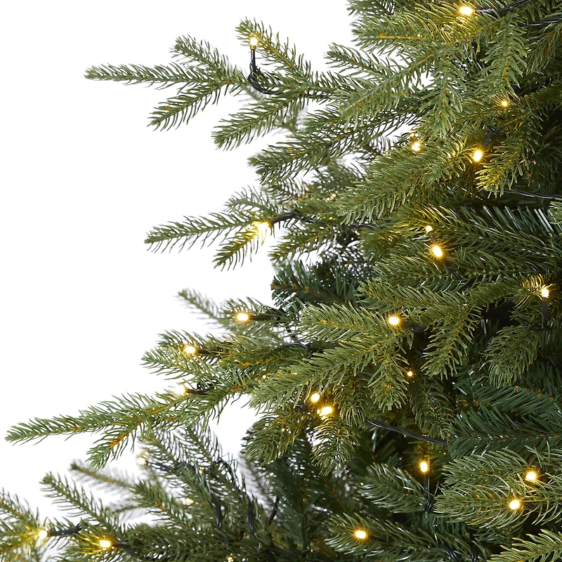 6ft. Pre-Lit Swedish Fir Artificial Christmas Tree with Warm White LED Lights