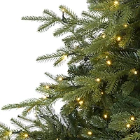 6ft. Pre-Lit Swedish Fir Artificial Christmas Tree with Warm White LED Lights