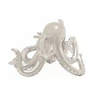 12" Silver Coastal Octopus Sculpture
