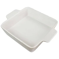 Martha Stewart 12.2" Taupe Ceramic Square Baker