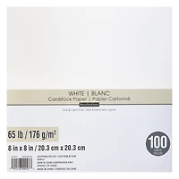 12 Packs: 100 ct. (1,200 total)  White 8" x 8" Cardstock Paper by Recollections™