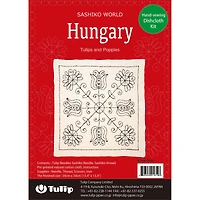 Sashiko World Hungary Tulips And Poppies Stamped Embroidery Kit