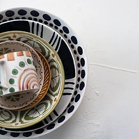 Hello Honey® 14.75" Round Hand-Painted Stoneware Serving Bowl with Design