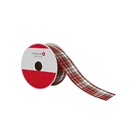1.5" x30ft. Red Plaid Wired Ribbon by Celebrate It®
