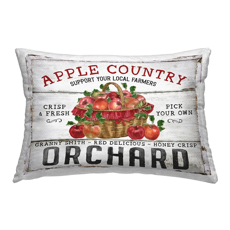 Stupell Industries Rustic Apple Orchard Outdoor Printed Pillow