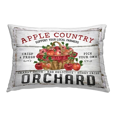 Stupell Industries Rustic Apple Orchard Outdoor Printed Pillow