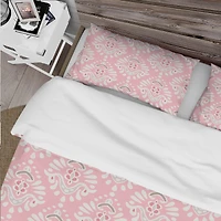 Designart 'Cute Pink Tiled Pattern' Rustic Bedding Set