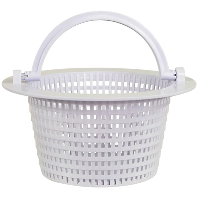 6.25" White Swimming Pool Skimmer Basket with Handle