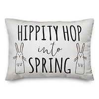 Hippity Hop Into Spring Bunny Pair Throw Pillow