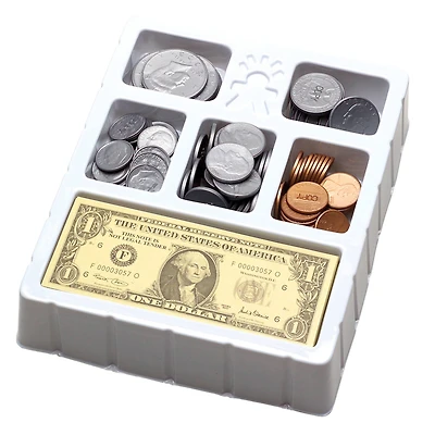 Educational Insights Play Money, Coins & Bills Tray