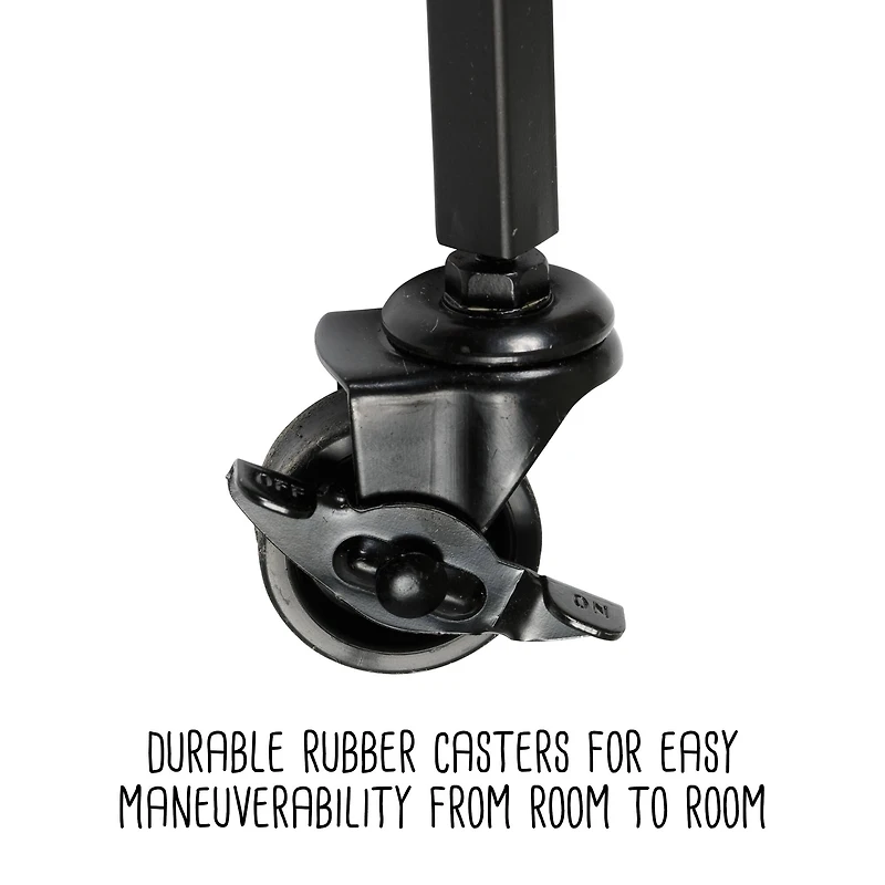 Honey Can Do 2-Tier Black & White Faux Marble Rolling Bar & Serving Cart