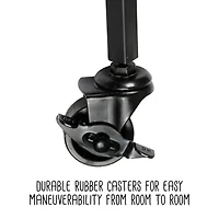 Honey Can Do 2-Tier Black & White Faux Marble Rolling Bar & Serving Cart