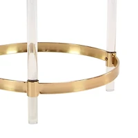 23'' Gold Acrylic Contemporary Accent Table