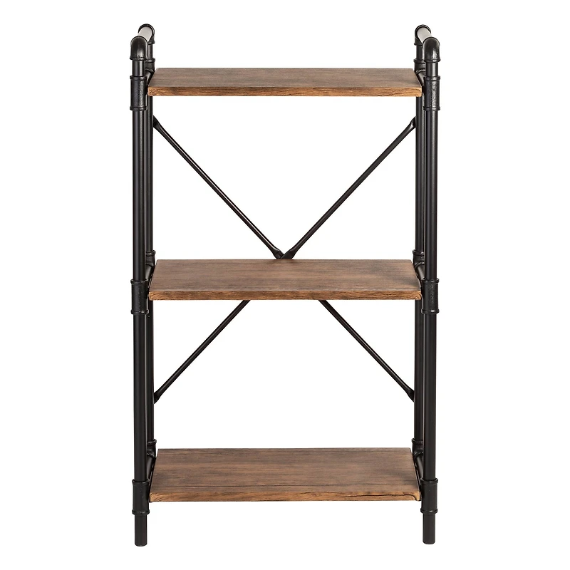 Honey Can Do 3-Tier Industrial Black Bookshelf