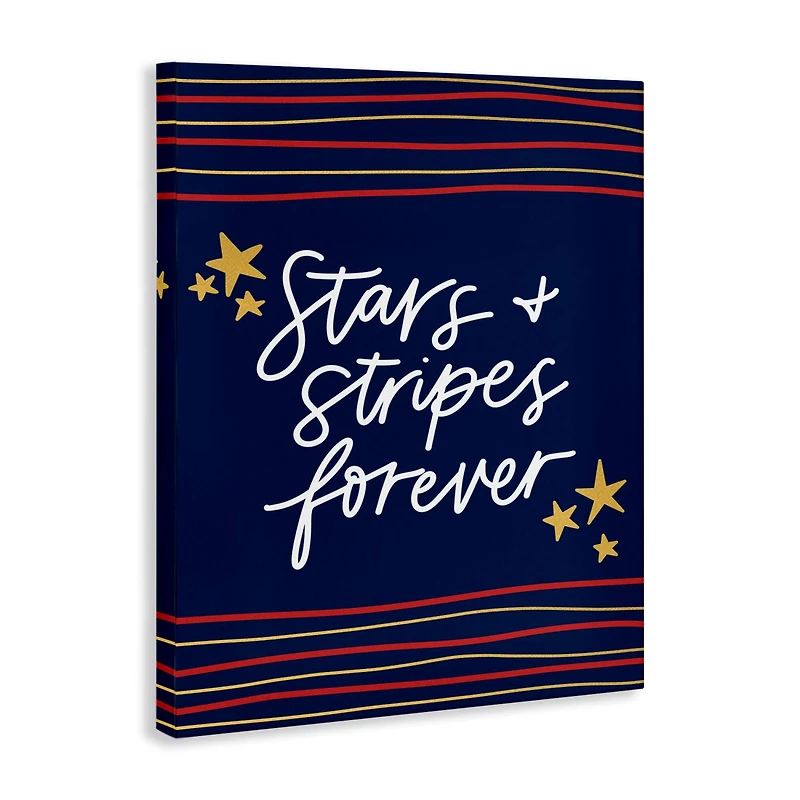 Stupell Industries Stars Stripes Forever Americana Independence Day Canvas Wall Art
