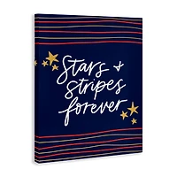 Stupell Industries Stars Stripes Forever Americana Independence Day Canvas Wall Art