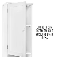 Honey Can Do White Bathroom Storage Cabinet