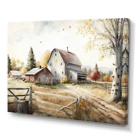 Designart 'Beautiful Barn In Spring II' Farmhouse / Country Canvas Wall Art