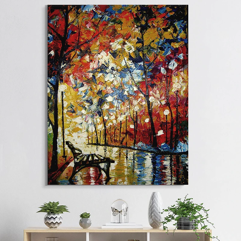 Designart - Romantic Sunset Through Trees In Park III