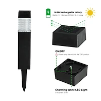 Glitzhome® 15.25" Solar Powered Transparent Texture Lens Pathway Stake Lights, 6ct.