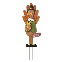 Glitzhome® 36" Thanksgiving Metal Turkey Standing Or Hanging Yard Stake