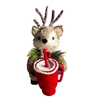 7.5" Fox with Holiday Drink Natural Décor by Ashland®