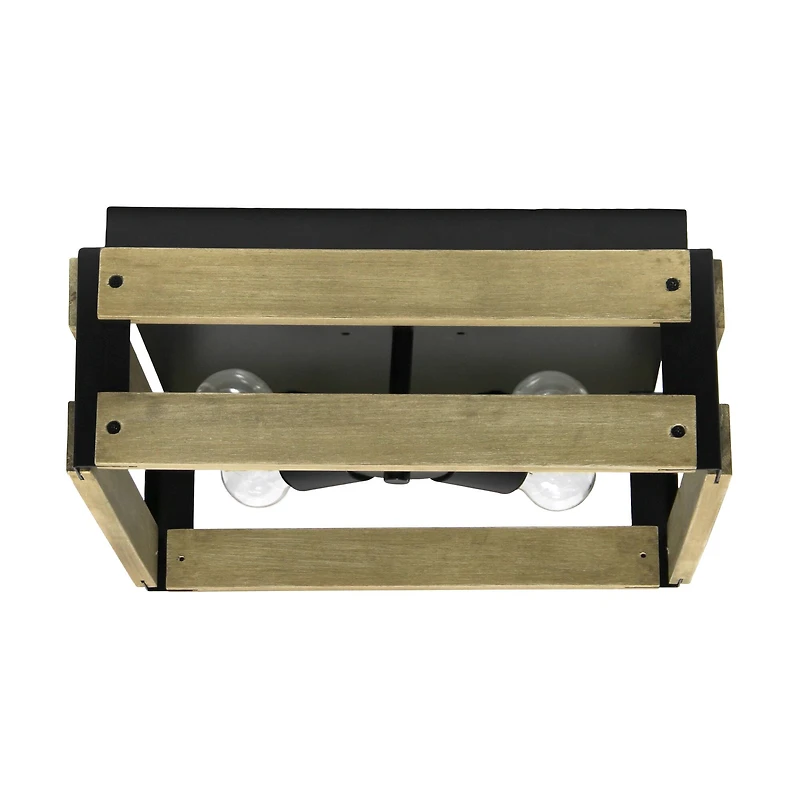 Lalia Home 14" Barnlit 4-Light Decorative Squared Metal Flush Mount