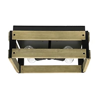Lalia Home 14" Barnlit 4-Light Decorative Squared Metal Flush Mount