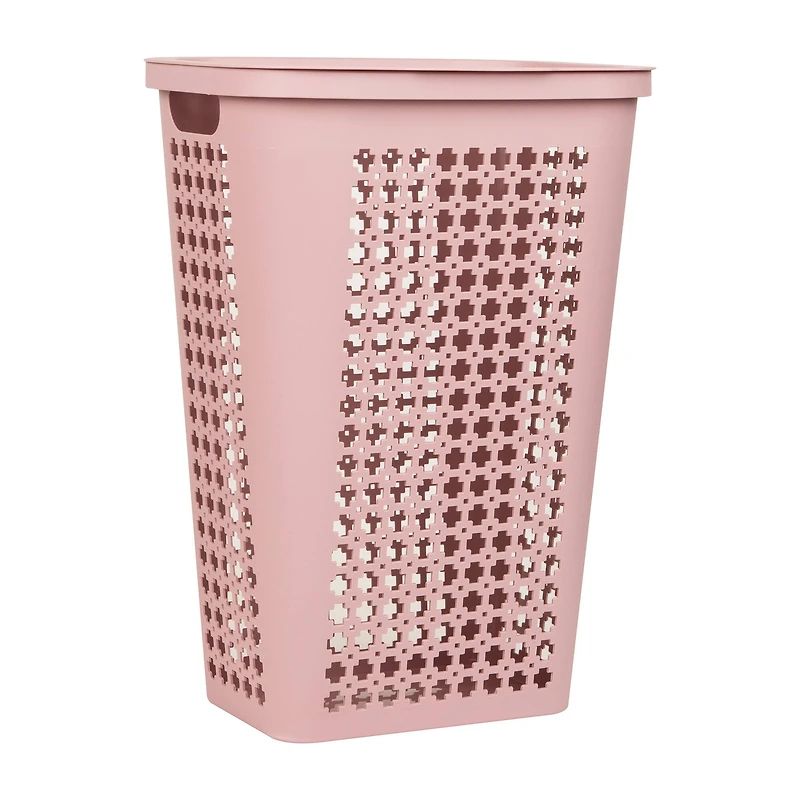 Mind Reader 50L Tapered Laundry Hamper with Swiss Cross Cut-Outs