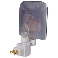 6" Norman Rockwell 'Is He Coming' Glass Christmas Night Light