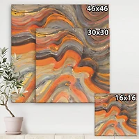 Designart - Abstract Gilded Orange Waves