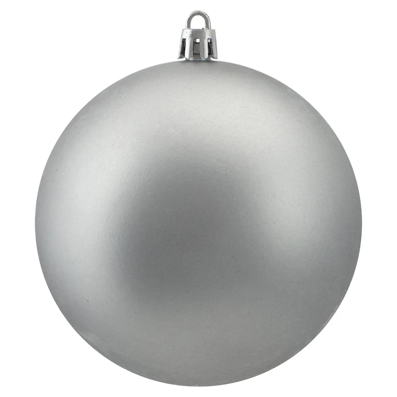 12ct. 4" Pewter Gray Shatterproof Matte Christmas Ball Ornaments