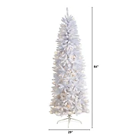 7ft. Pre-Lit White Artificial Christmas Tree, Warm White LED Lights