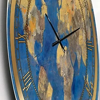 Designart 'Golden Glam World Map Glam Wall Clock
