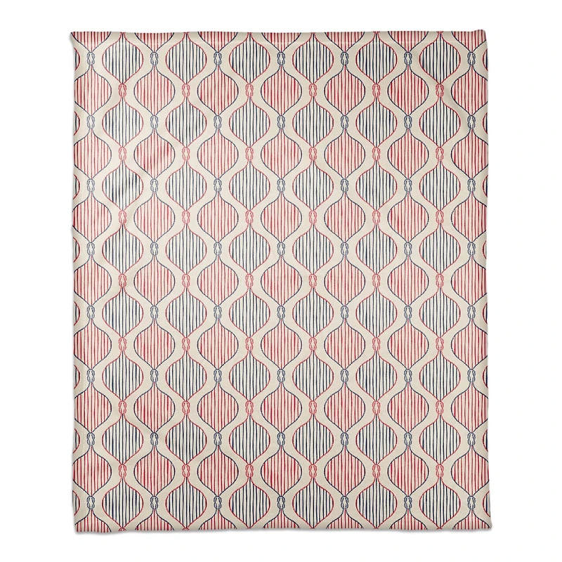 Knots & Stripes Coral Fleece Blanket