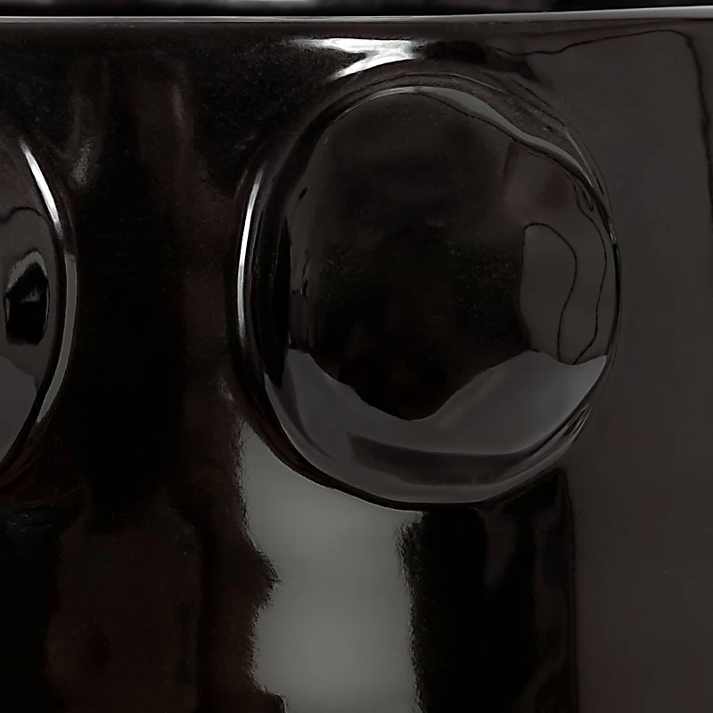 Hello Honey® 10.5" Black Raised Dots Terra Cotta Planter